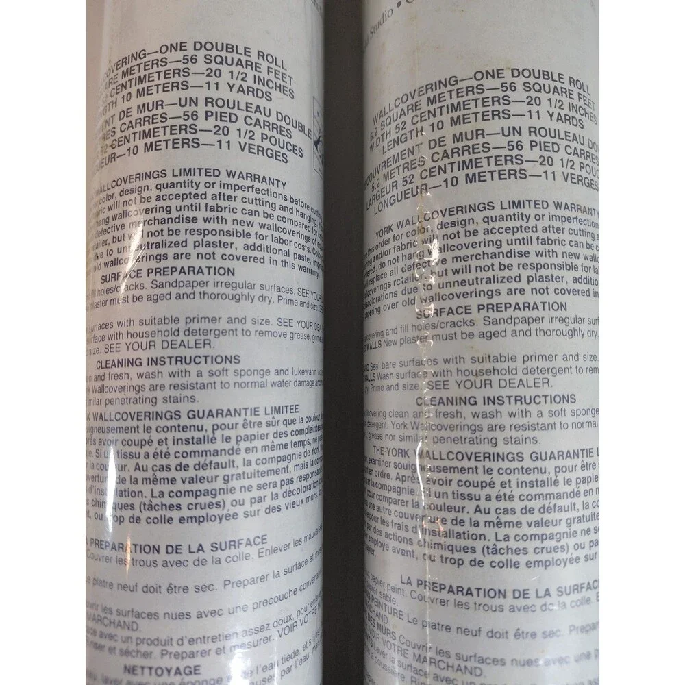 2 Rolls YORK Wallpaper CT5590 R-16 Floral Botanical Teal Pink Yellow Pre-Pasted